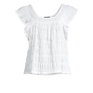 Nwt White Smocked Top